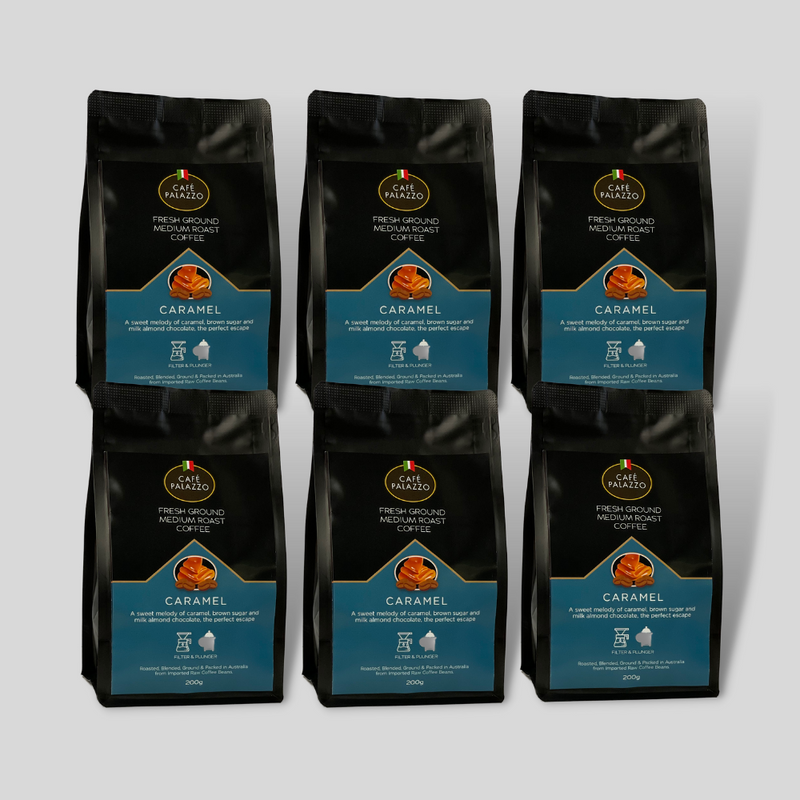 Cafe Palazzo 6 x 200g Caramel Ground Coffee