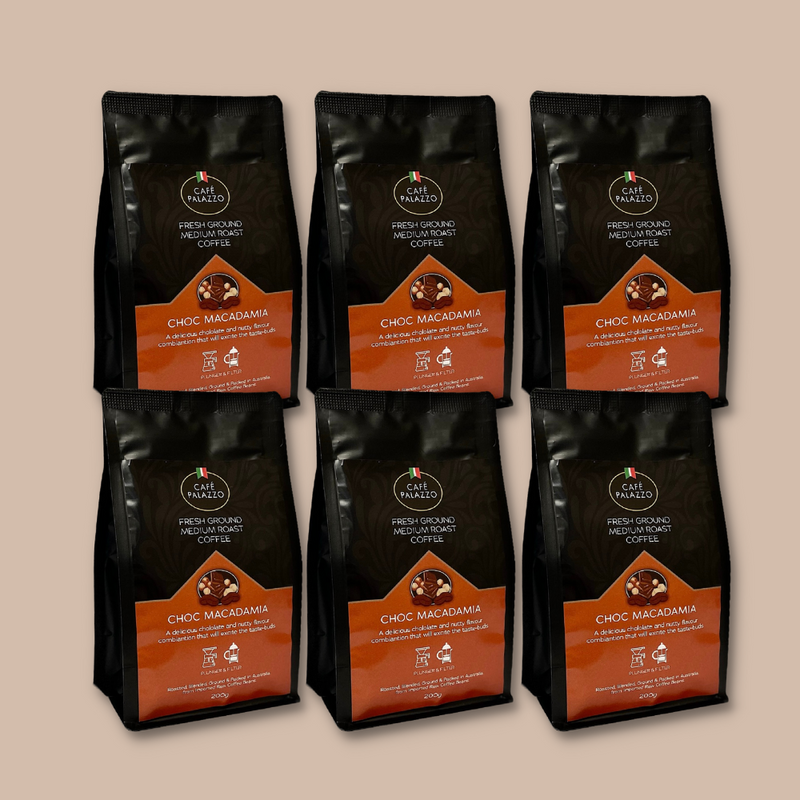 Cafe Palazzo 6 x 200g Chocolate Macadamia Ground Coffee